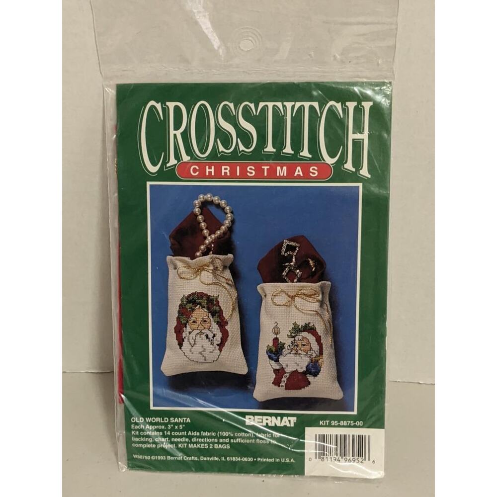 Bernat Old World Santa Bags Cross Stitch Christmas Kti 95-8875-00 New -102026